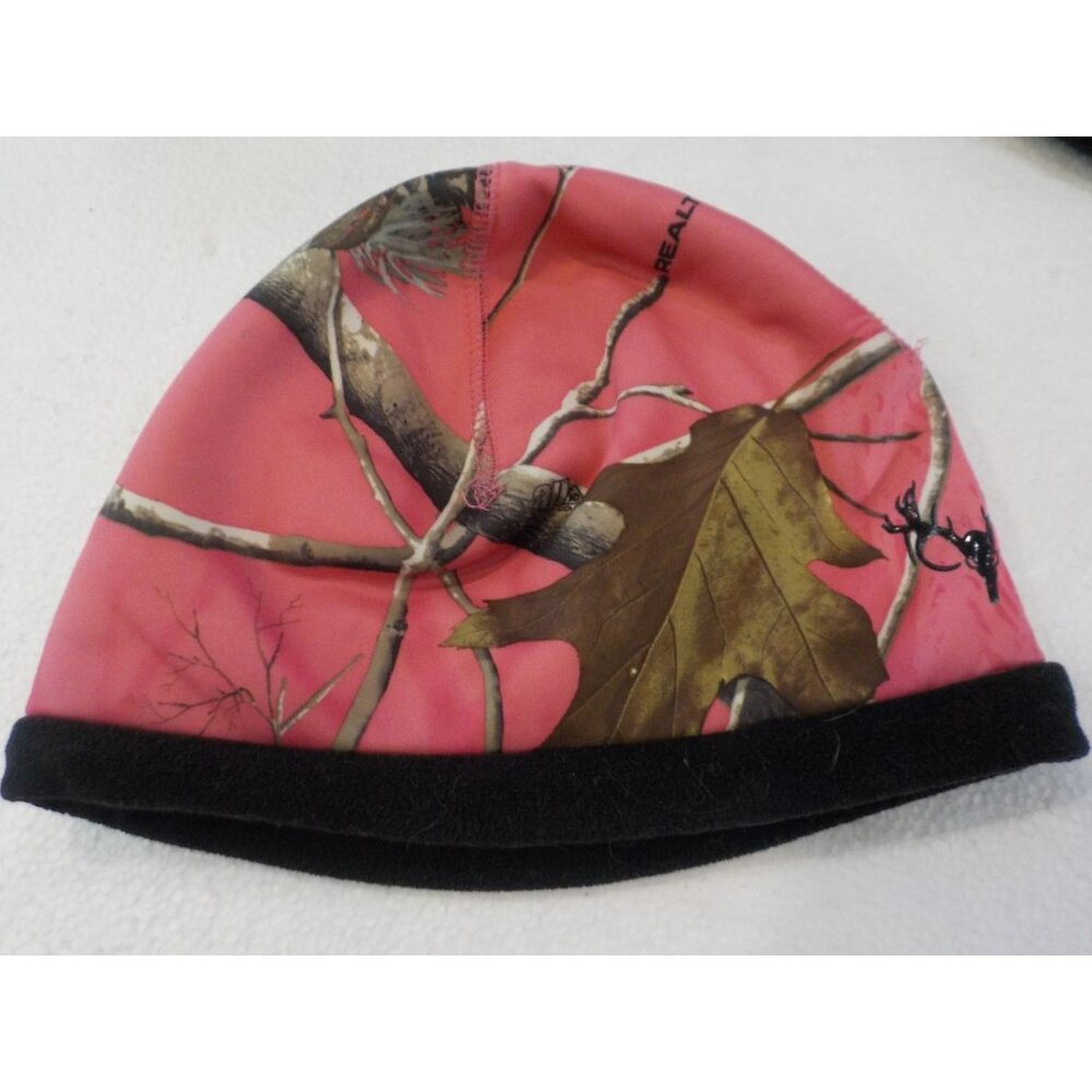 Hot Shot Real Tree Camo / Pink Ladie's Fleece Lined Beanie Hat One Size